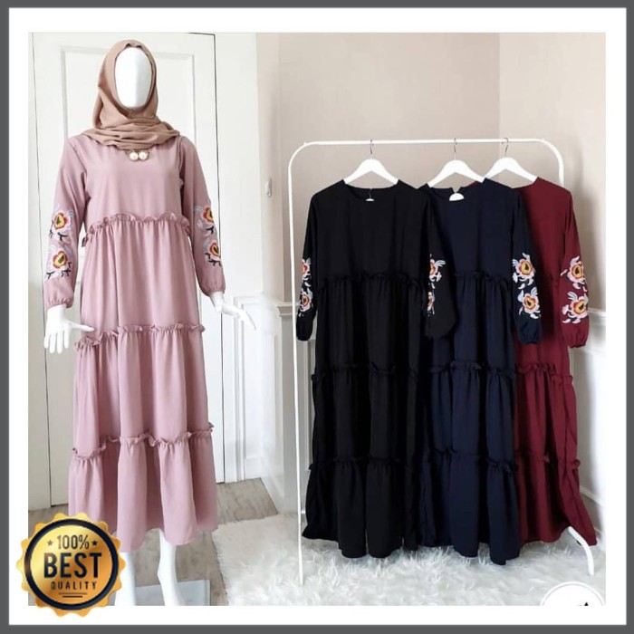 BAJU GAMIS WANITA OVIE DRESS MUSLIM JUMBO XXL XL L M S | BAHAN WOLFIS | GAMIS POLOS TERBARU REMAJA