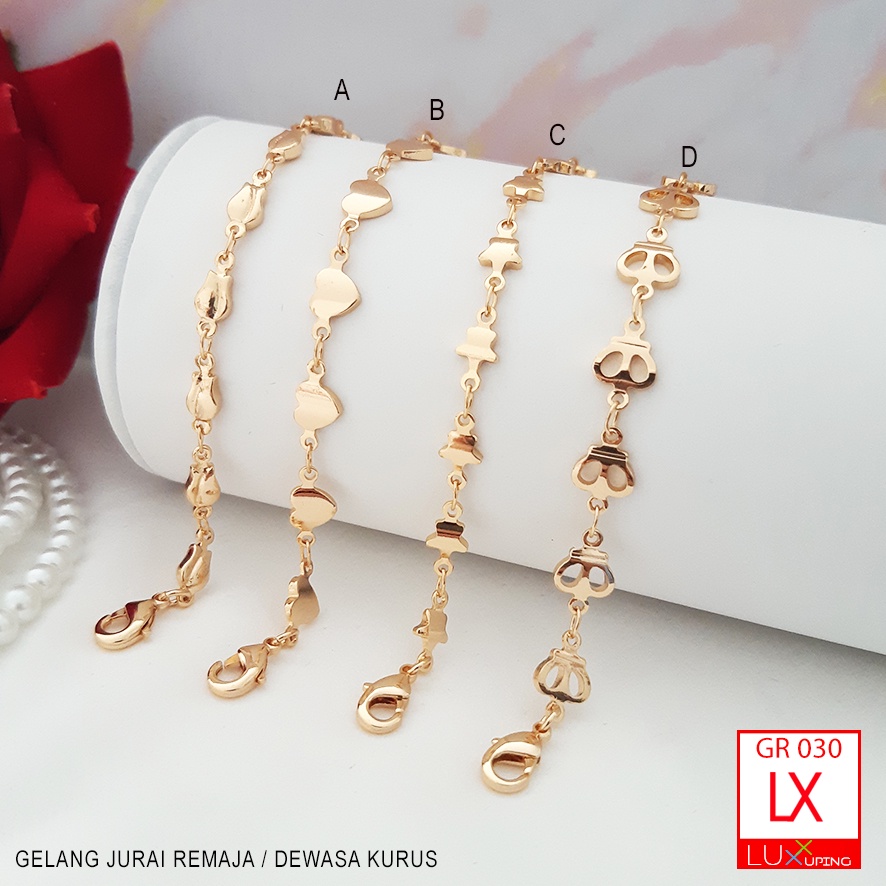 GR 030 Gelang Tangan Dewasa Xuping Motif Love Tulip Bintang Perhiaan Lapis Emas Merk Meilyn Luxx Xuping