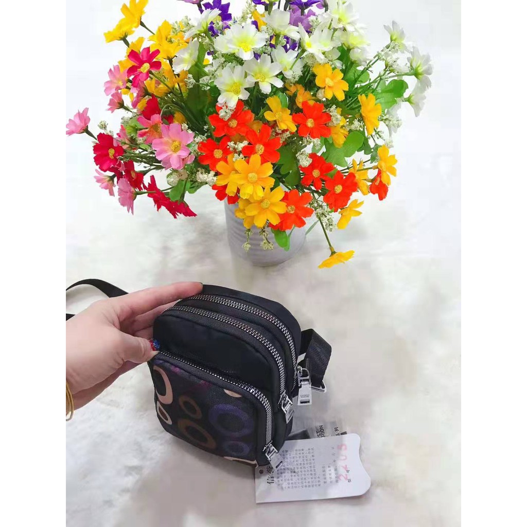 Tas Wanita Import Jinjing dan Selempang CHIBAO Mini CB2205 2205 Motif Campur Bahan Parasut Kualitas