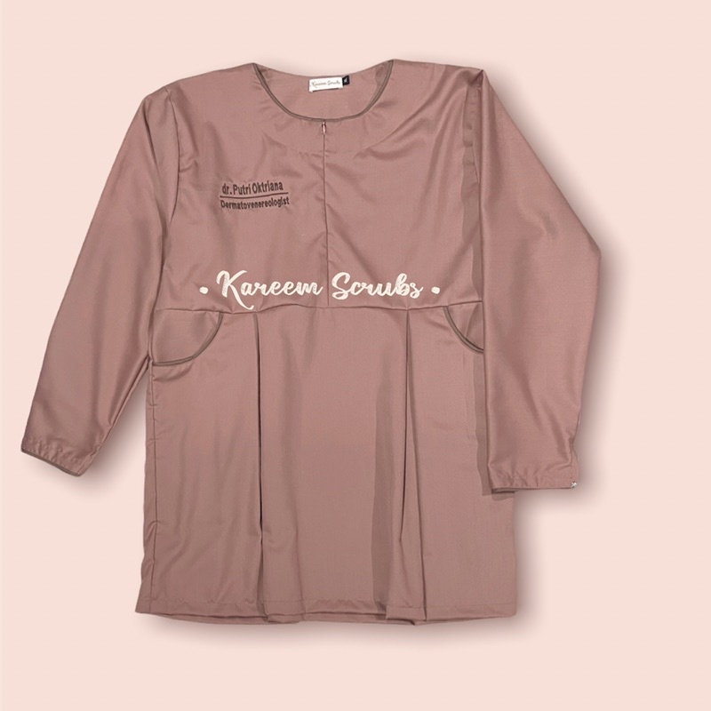 Scrub Baju Jaga Baju Dokter Perawat Bumil dan Busui Friendly / SCRUB Resleting BAJU JAGA DOKTER PERA