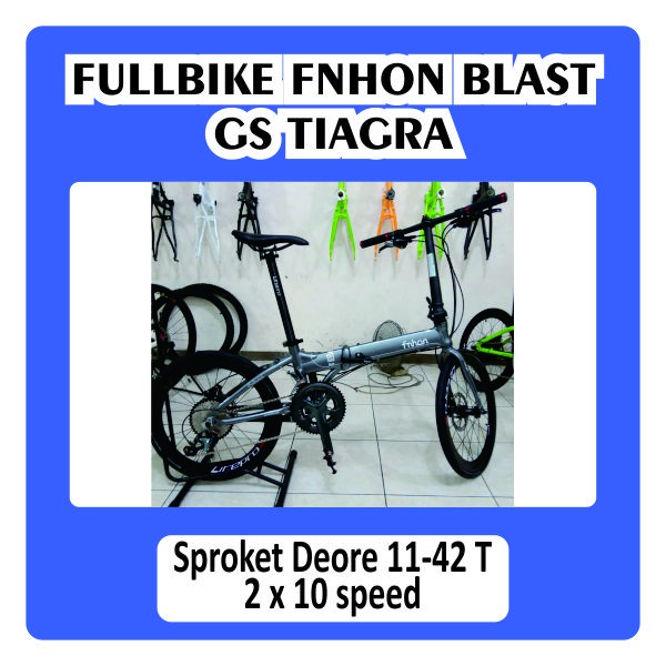 Fullbike Fnhon Blast Grey Abu-abu Discbrake Groupset Shimano Tiagra 2 x 10 Speed Sproket 11-42 MT200