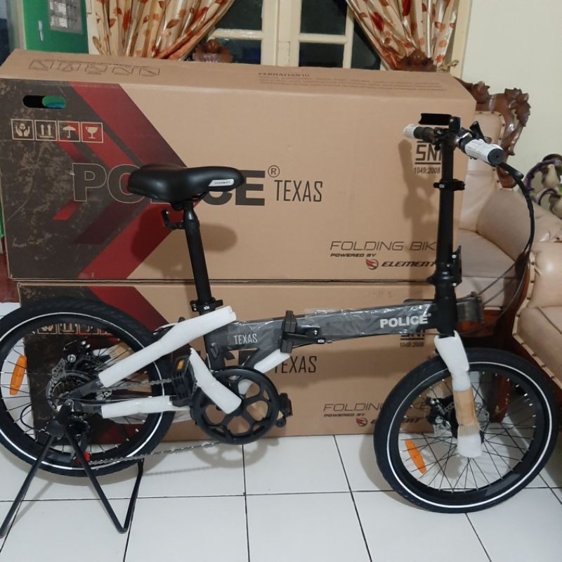 Sepeda Lipat Element Police Texas Grey Black