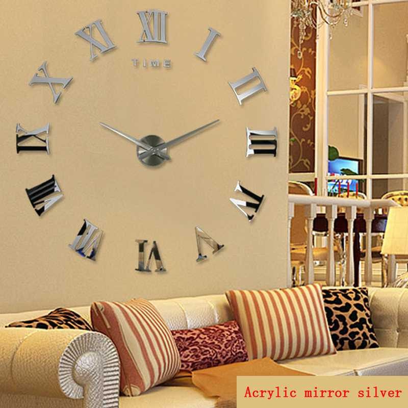 Jam Dinding DIY JD 10 Giant Wall Clock Quartz 80-130cm Dekorasi Ruangan Rumah Lucu Unik Menarik