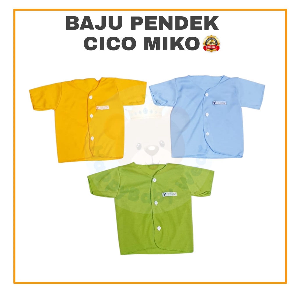 Baju Bayi Newborn Pendek/Panjang/Buntung 0-6 bulan/cico miko-BAJU PENDEK CIMIKO