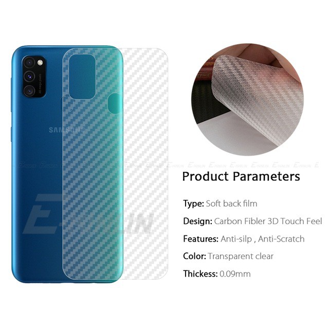 Garskin Carbon Samsung M30S Premium Back Screen Protector