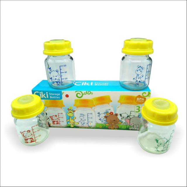 CIKI - STORAGE BOTTLE 60 Ml ISI 4 PCS / BOTOL ASI / FREE KANTONG ASI