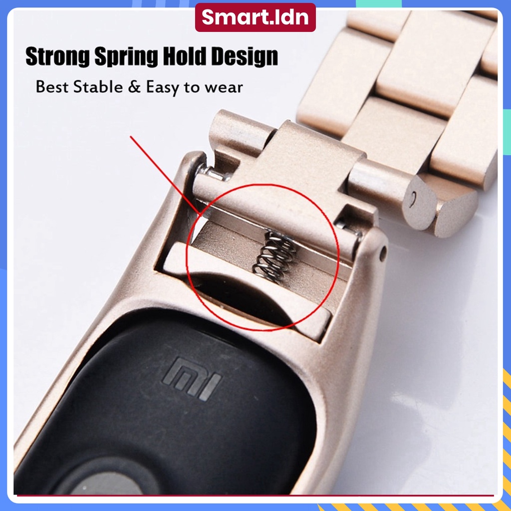 Stainless Strap Tahan Karat Tali Metal Loop Xiaomi Band 3 4 5 6