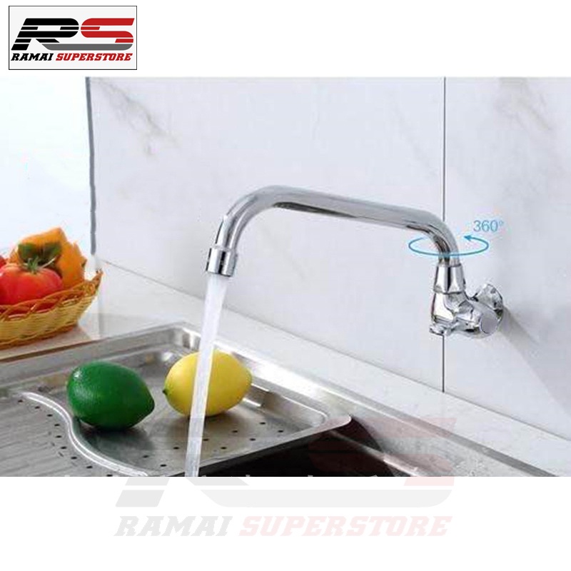 Keran Dapur Kran Cuci Piring Sink Stainless Tembok