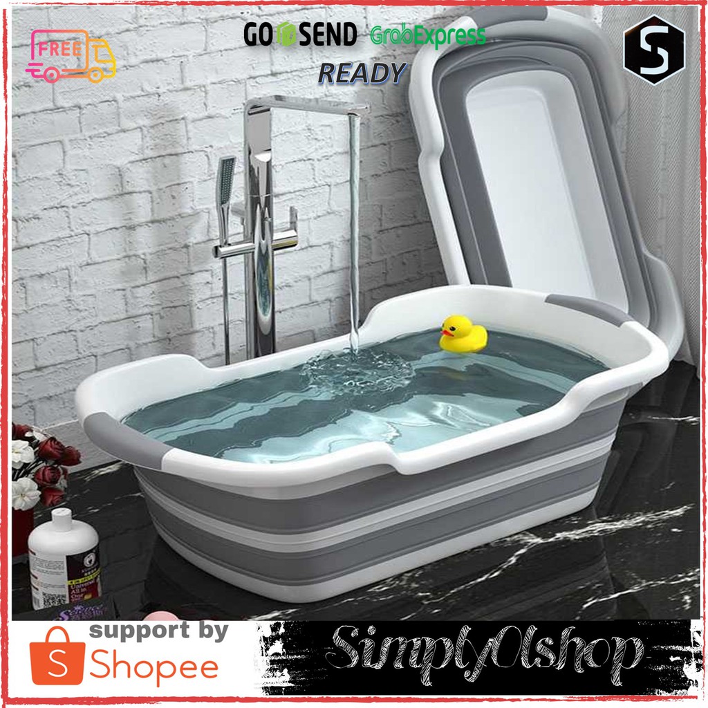  Bak Mandi Bayi Lipat  Foldable Baby Bathtub Taffware Bathe 