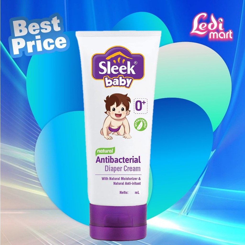 ORIGINAL Sleek Baby Antibacterial Diaper Cream Isi 80ml / Sleek Krim Popok / LEDI MART