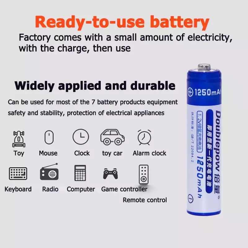 Baterai Doublepow Rechargeable AAA &amp; AA` Batre Cas A3 &amp; A2` Recharge Elektronik Senter Kepala Headlamp
