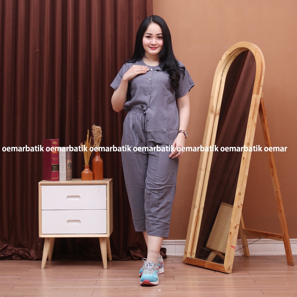 BAJU ONE SET DAILY OOTD PAJAMAS PIYAMA PAKAIAN TIDUR CELANA SETELAN POLOS  KEMEJA BAHAN KATUN RAYON