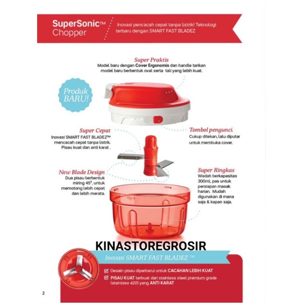 Tupperware SuperSonic Chopper pencacah manual tanpa listrik