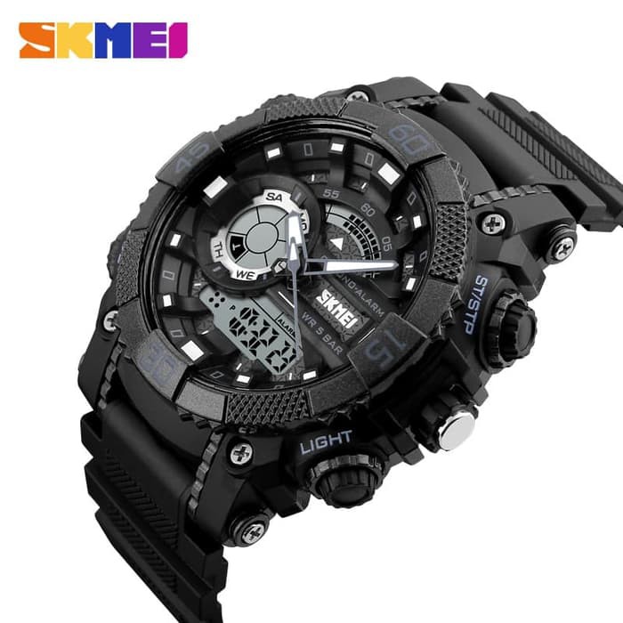 Jam Tangan Pria / SKMEI 1228 Dial Men Quartz Digital / Jam Tangan Analog Digital Sport Original