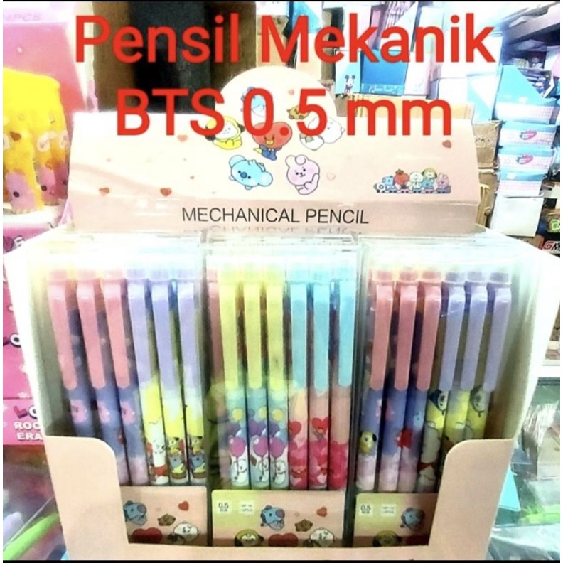 

Pensil Mekanik BTS / BT21 Tebal 0.5mm isi 12pcs