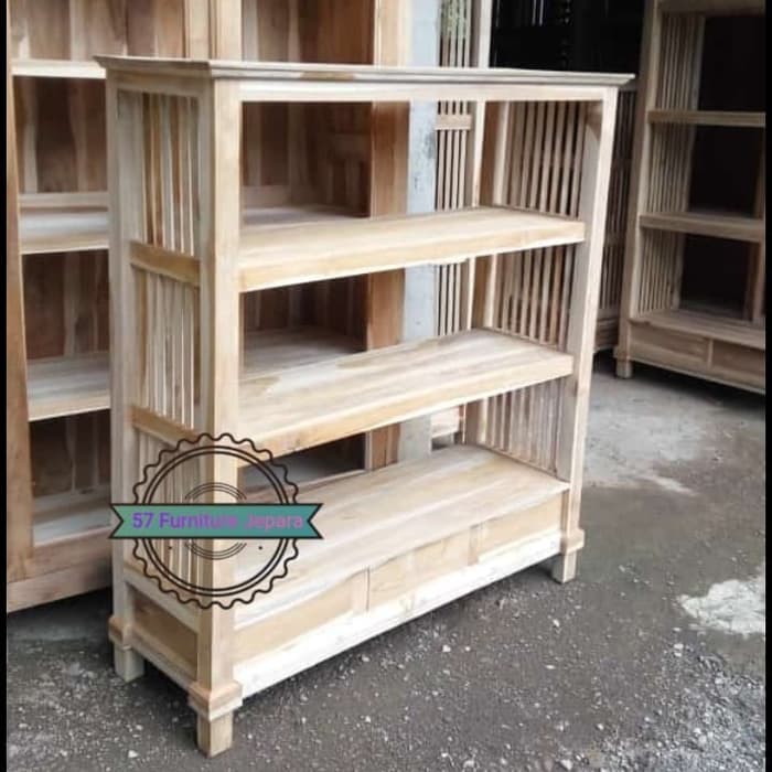 Rak sandal kayu jati tempat sepatu di kantor bahan kayu Rak sandal kayu jati tempat sepatu di kantor bahan kayu