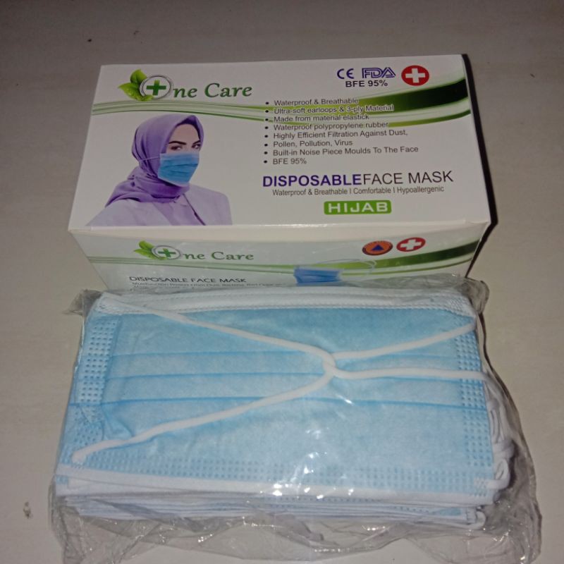 Jual MASKER DISPOSABLE 3 PLY (HIJAB) | Shopee Indonesia