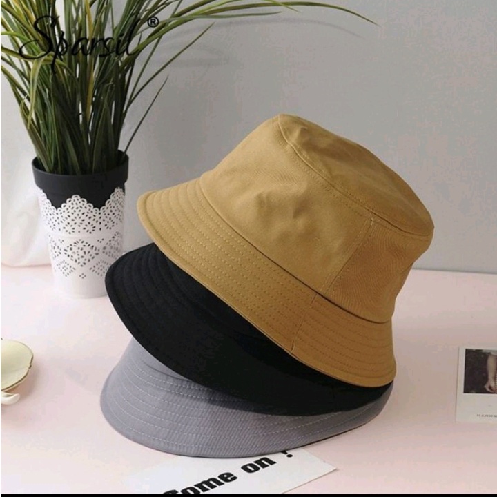 Topi Bucket Hat Polos Bucket Kore Bucket Polos Bolak Blaik