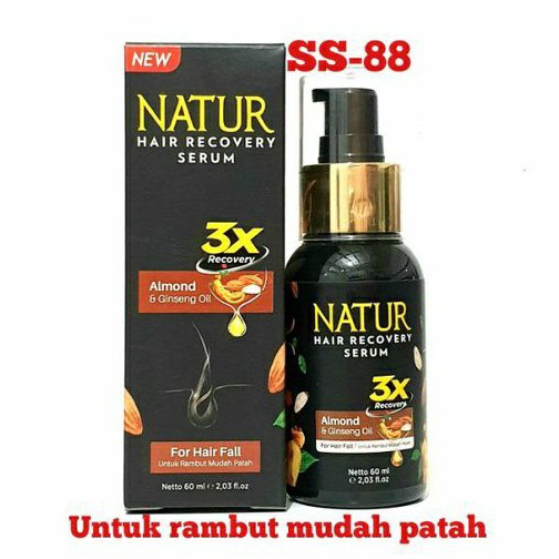 NATUR HAIR RECOVERY SERUM ~ ALMOND & GINSENG OIL (UNTUK RAMBUT MUDAH PATAH)