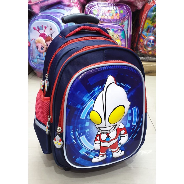 PROMO TERBAIK Tas TROLLEY DORONG ANAK LAKI LAKI SEKOLAH TK / PAUD 12inch GAMBAR ROBOT GLOSSY TIMBUL IMPORT ( luwi 12&quot; )