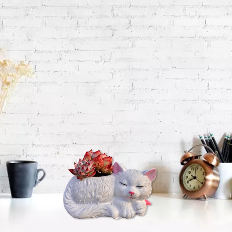 Siy Cetakan Pot Bungatanaman Bahan Silikon Desain Kucing Untuk Dekorasi Diy