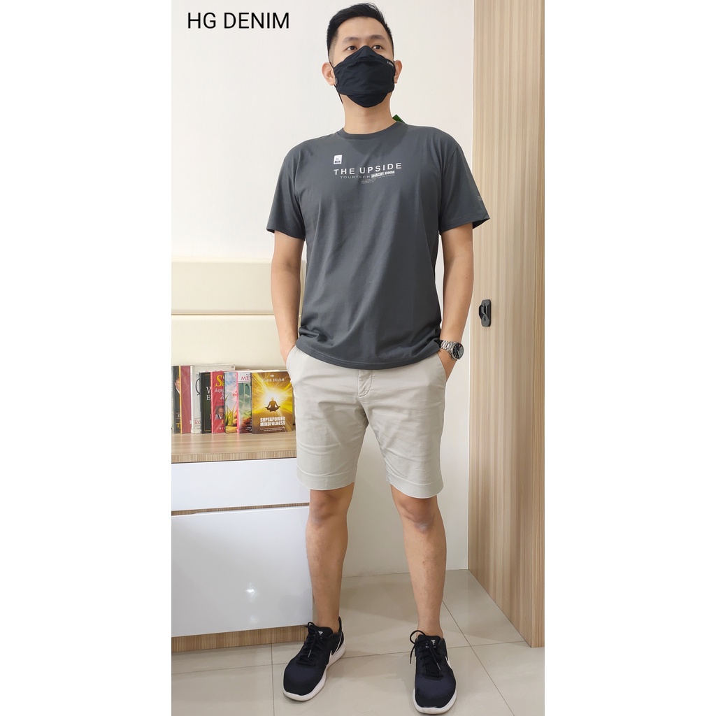 HG DENIM L COTTON COMBED KAOS PRIA POLOS PENDEK