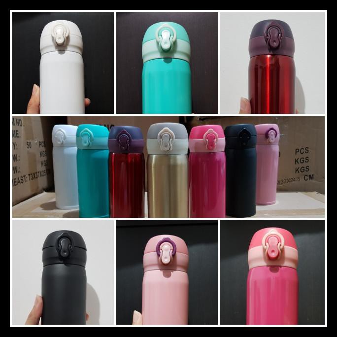 Promo Bulan Ini Termos / Tumbler Niagara / Termos Kancing Polos 350Ml Stainless Steel - Pink Fanta