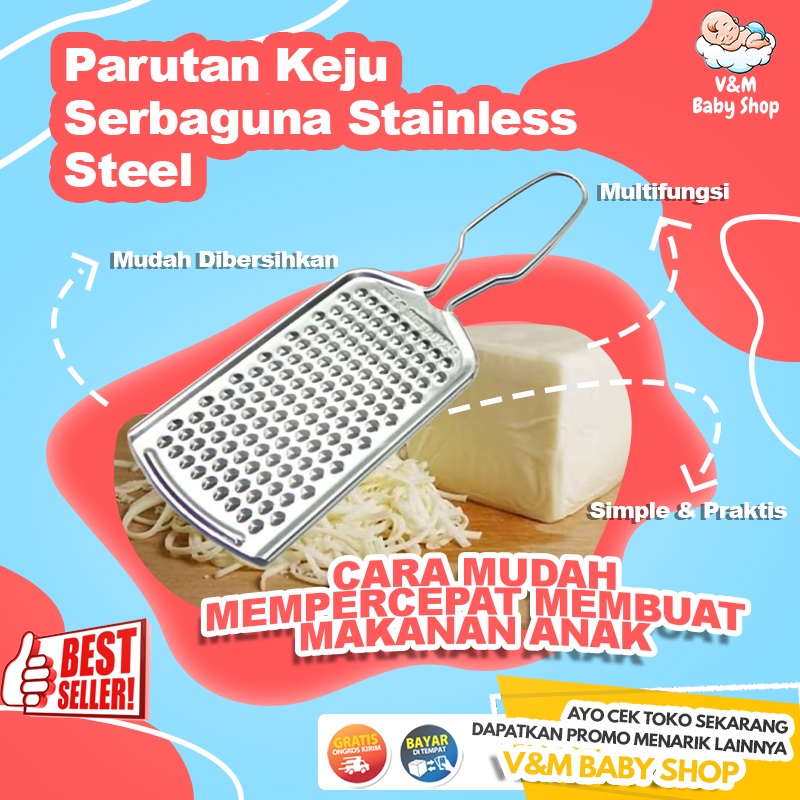 VnM074 | Parutan Mpasi Bayi / Parutan Keju Serbaguna Stainless Steel / Parutan Multifungsi / Perlengkapanayi