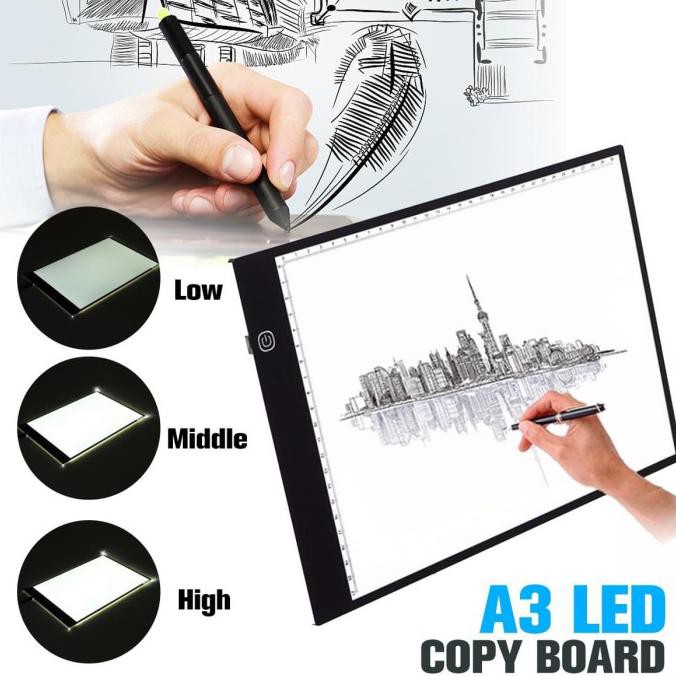 

SALE Drawing Tracing A3 Copy Board Papan Jipak LED Light Pad Ultra Slim A3