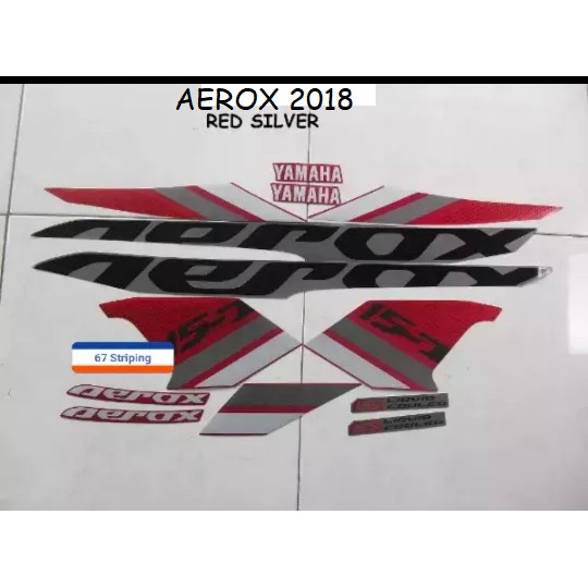 Sticker Motor yamaha Aerox 155 2018 Warna Merah Silver