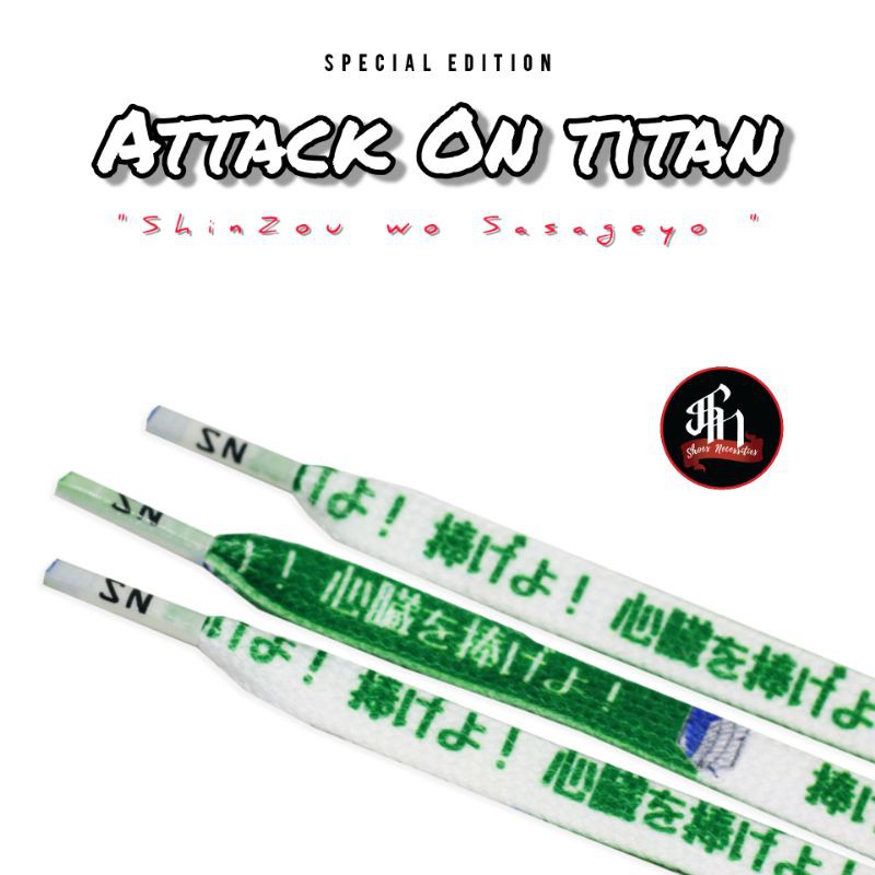 Attack on Titan (AOT) Special Edt - Tali Sepatu - Shoelaces - Laces 100CM &amp; 125CM