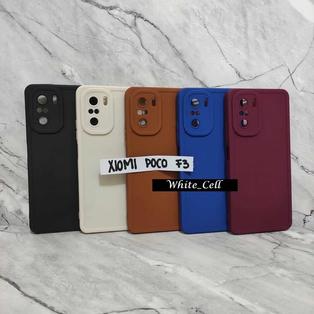 SoftCase ProCamera Silicon Matte Case Full Cover Xiaomi Poco F3 Poco F1 White_Cell