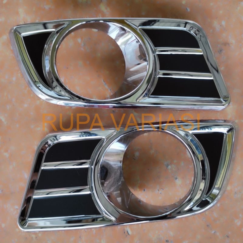 ring cover foglamp bumper depan toyota rush lama kombinasi twotone hitam chrome crome tempel