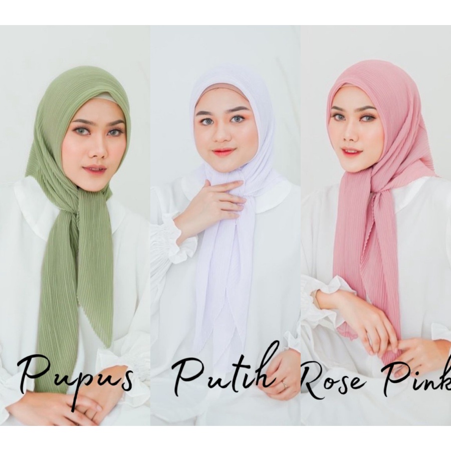 HIJAB SEGIEMPAT PLISKET / KERUDUNG BELLA PLISKET PREMIUM / JILBAB HYUNA SQUARE PLISKET