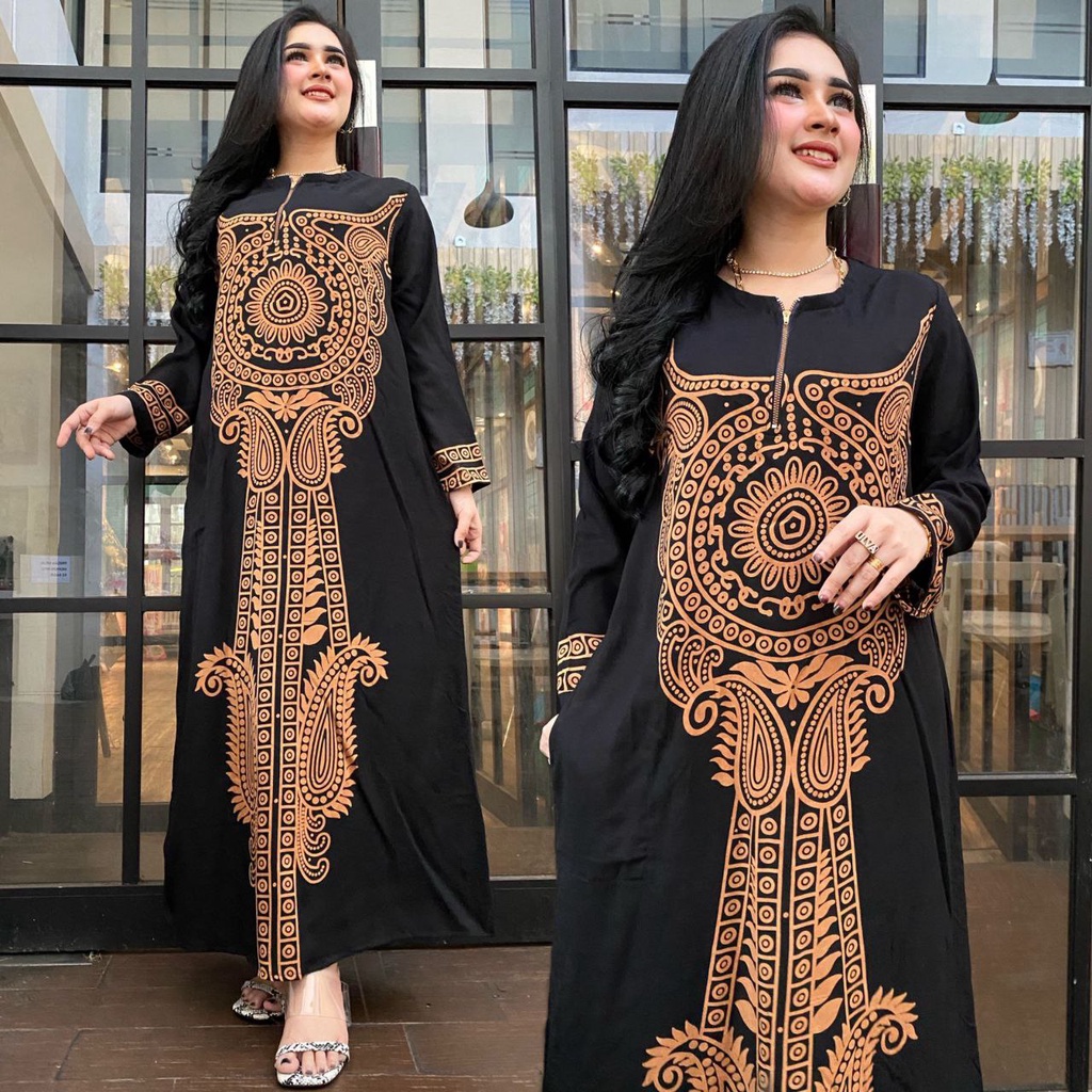 COD | Long dress ISTANBUL wanita tidur murah batik baju tidur menyusui murah lengan panjang