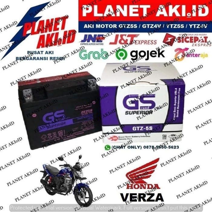 Aki Motor Honda Verza GTZ5S GS Y Accu Kering MF ORIGINAL Original