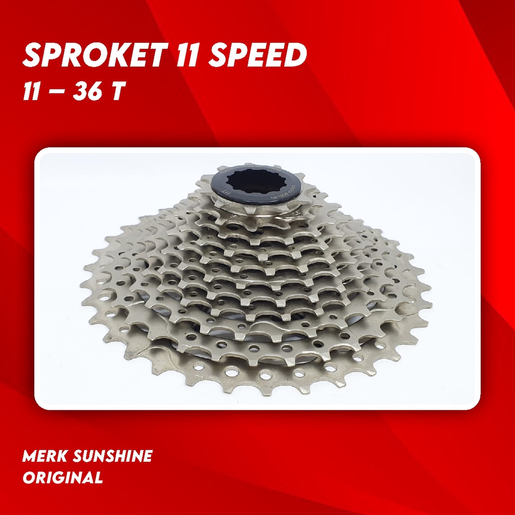 Sprocket Sepeda Cassette 11 Speed Sunshine 11 – 36T Sun Shine Lipat MTB Road Bike 36 T Ratio terbaru