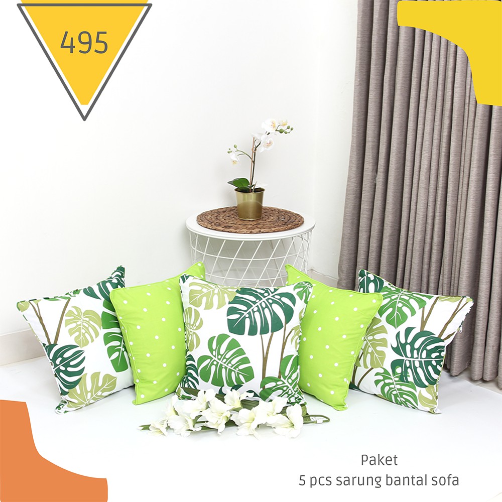 Set bunga Sarung Bantal Sofa 40x40 1 set isii 5 Pcs