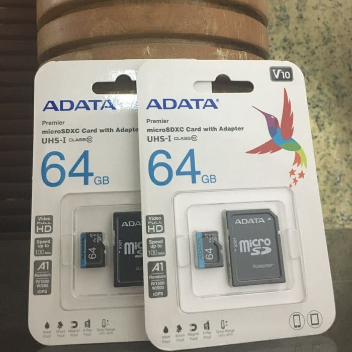 Micro SD HC Card with Adapter 64Gb Class 10 Adata memory card