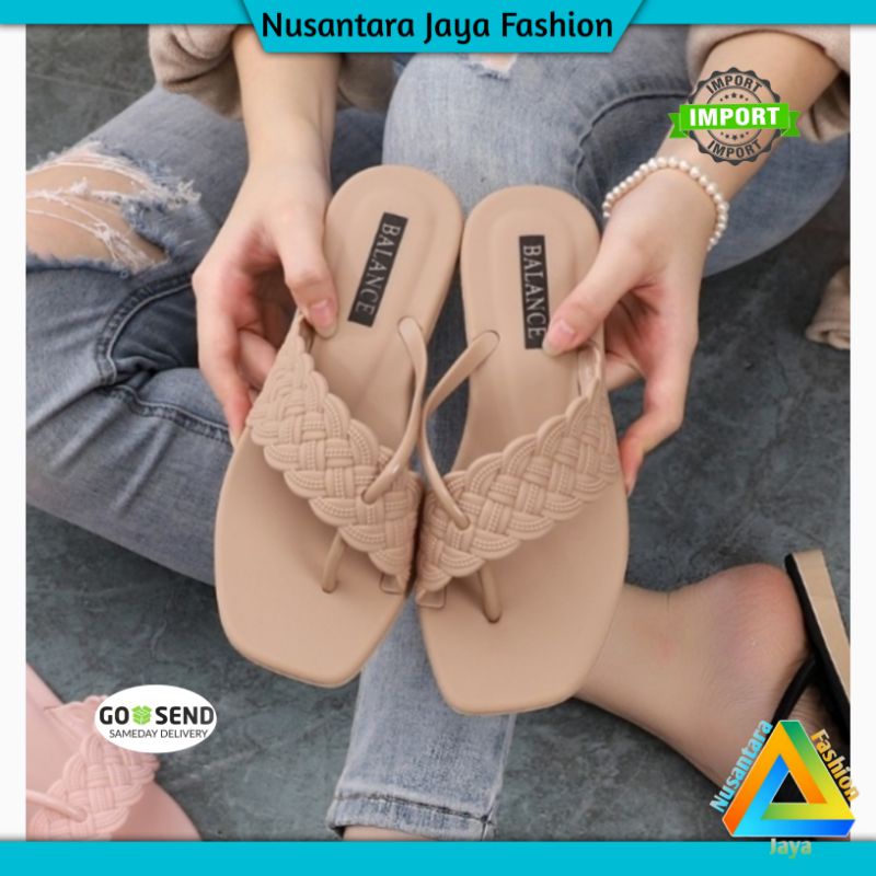 Sandal Jelly Wanita - Sandal Wanita Import - Sandal Balance 1203 23-Mocca