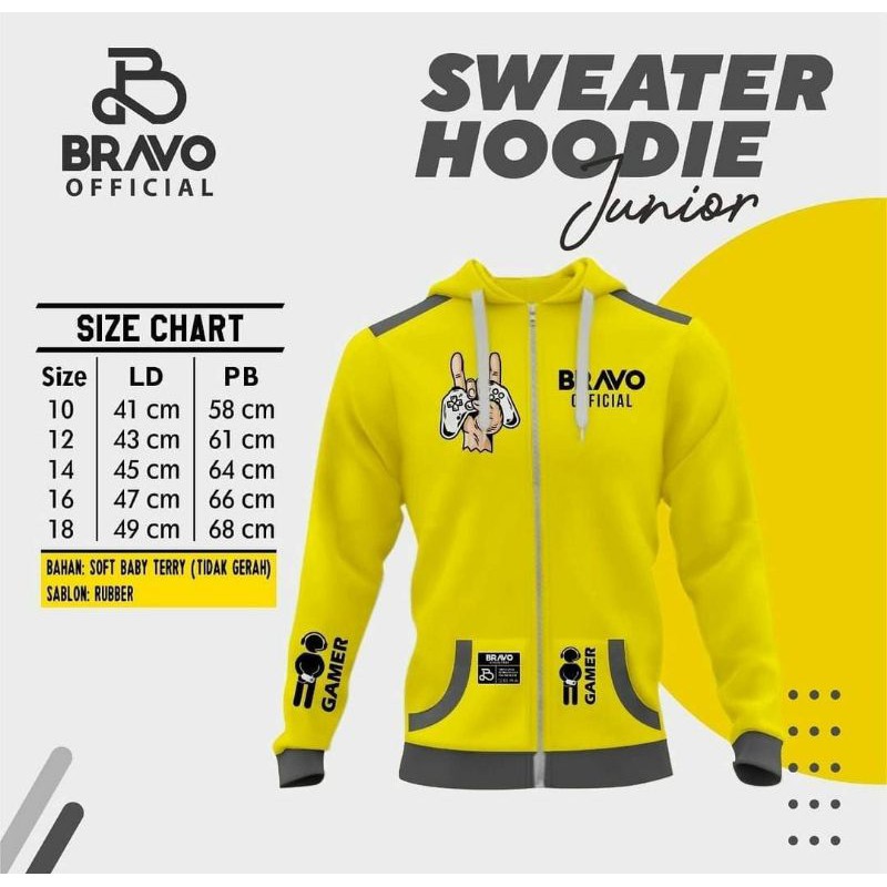 (COD) Sweater Hoodie Bravo (usia 10-18 th)