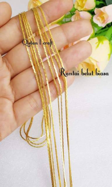 (5yard)Rantai belut biasa silver dan gold