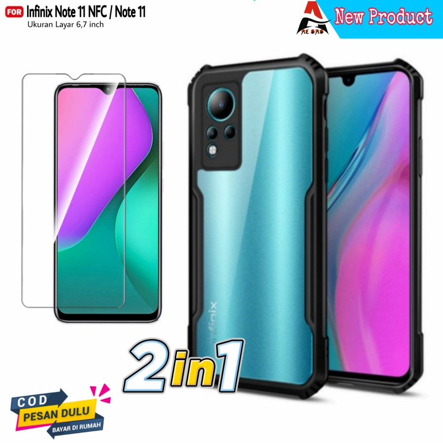 Case INFINIX NOTE 11 NFC / INFINIX NOTE 11 Shockproff Camera Protection Bonus Tempered Glass Bening