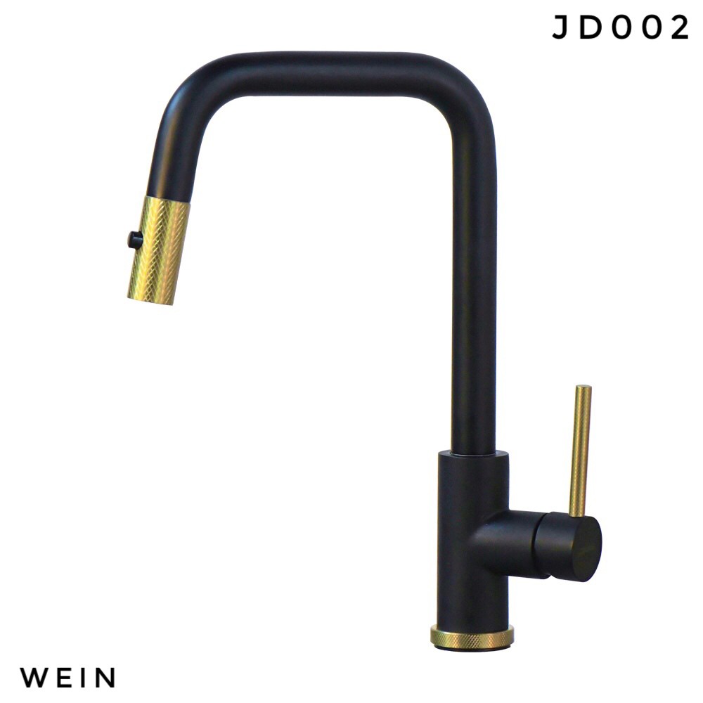 Keran Air Kran Aer Mixer Tarik Panas Dingin Hot Cold Faucet Dapur Sink WEIN JD005 Hitam Black Emas