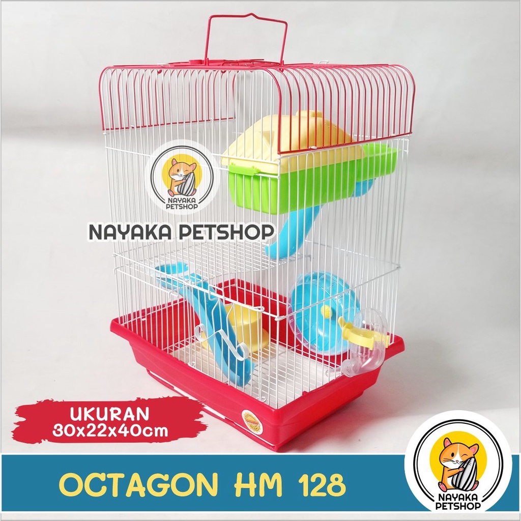 Octagon HM 128 Kandang Hamster Tingkat 3 Lantai Besar