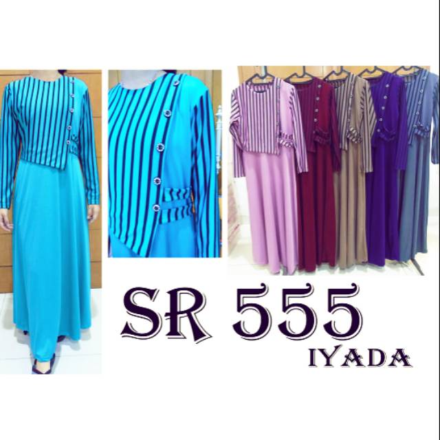 Baju Gamis Iyada kombinasi salur bahan dari kulit jeruk o