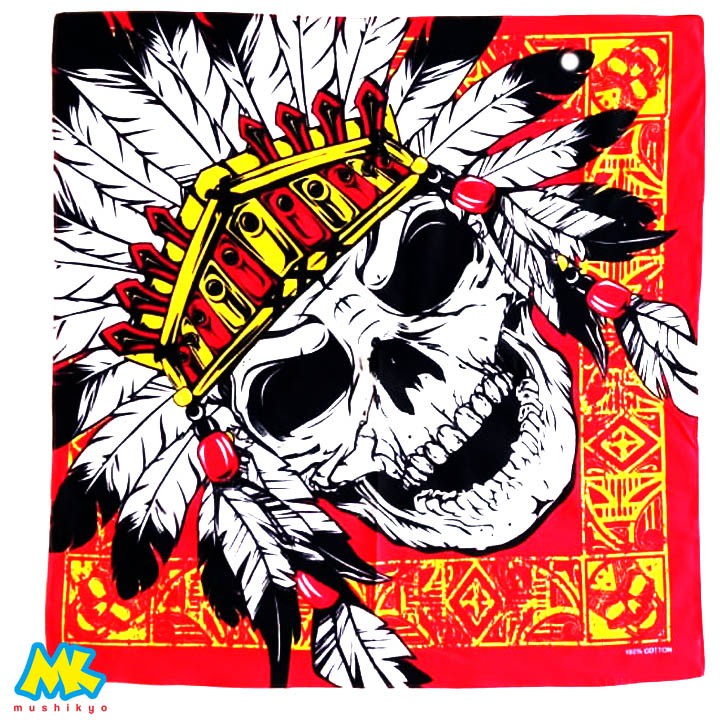 Bandana Tengkorak Indian / Skull Slayer bahan katun