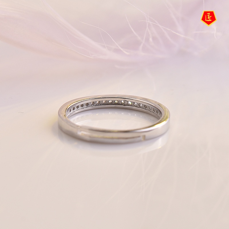 [Ready Stock]Fashion Personality 18K Platinum Simple Ring