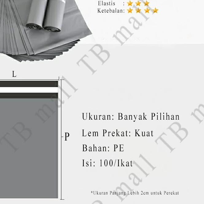 

☻ Plastik Packing Polymailer PE Silver Glossy 20X30CM Isi 100Pcs Lem Perekat Tebal Online Shop ➤