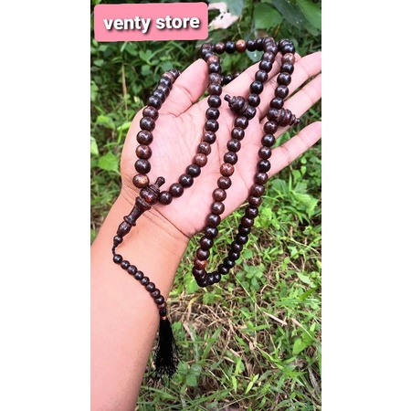 Tasbih galih asem 9mm tasbih galih asem 99 butir tasbih galih asem hitam tasbih kayu galih asem asli